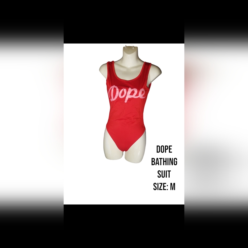 Red 'Dope' Bathing Suit